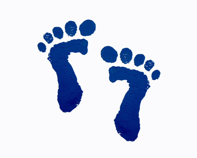Blauwe baby voetjes
